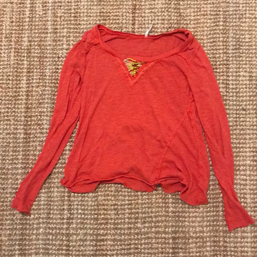 Red Long Sleeve Top UO